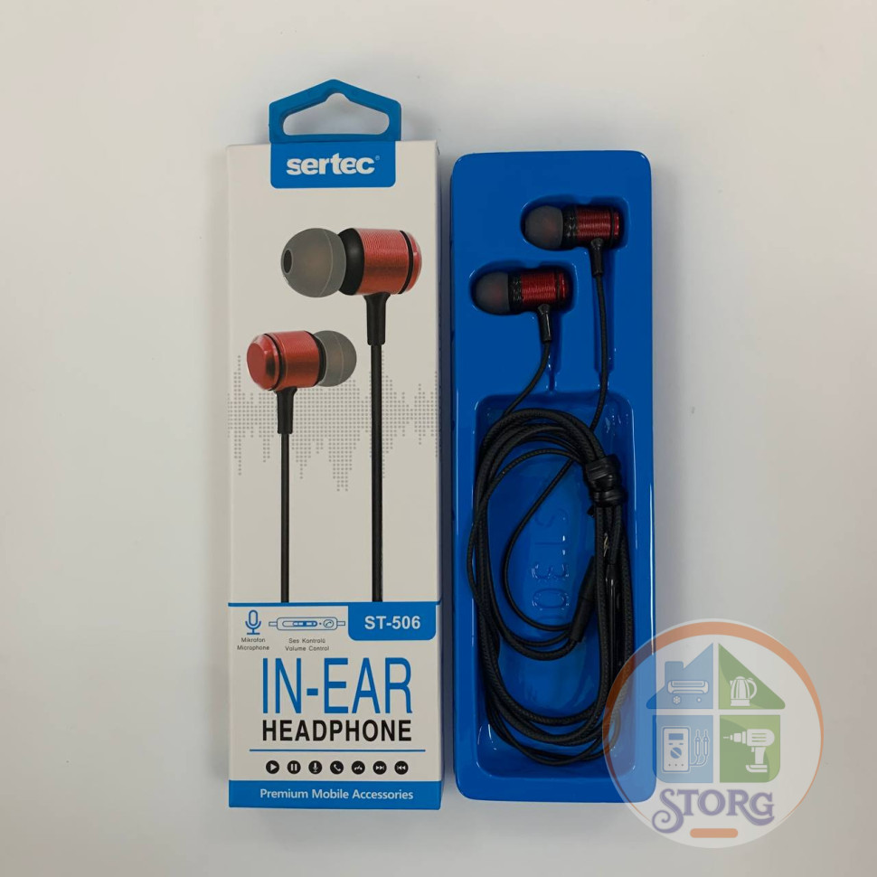 Вакуумные внутриканальные наушники SerteC ST-506 (red)