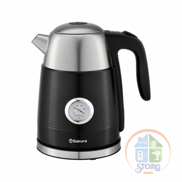 Чайник электрический SAKURA SA-2178BK Premium (Черный, 1.7 л, 2200 Вт, нержавеющая сталь SUS304