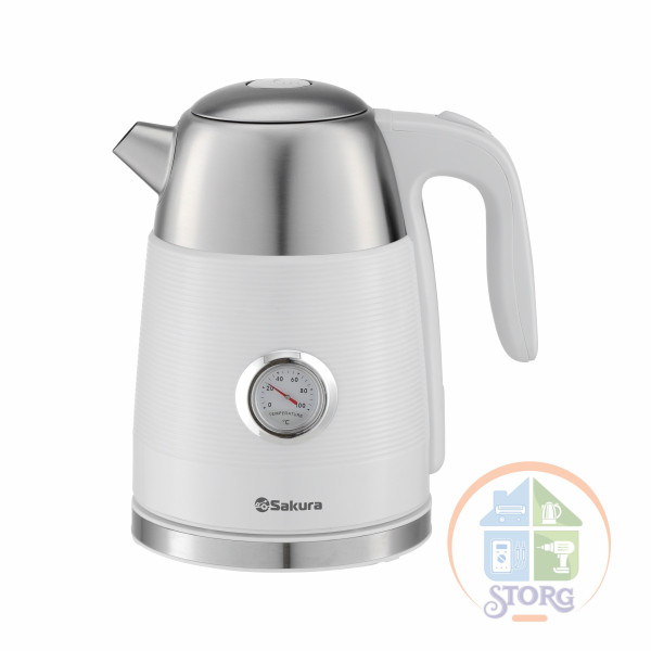 Чайник электрический SAKURA SA-2178W Premium (Белый, 1.7 л, 2200 Вт, нержавеющая сталь SUS304)