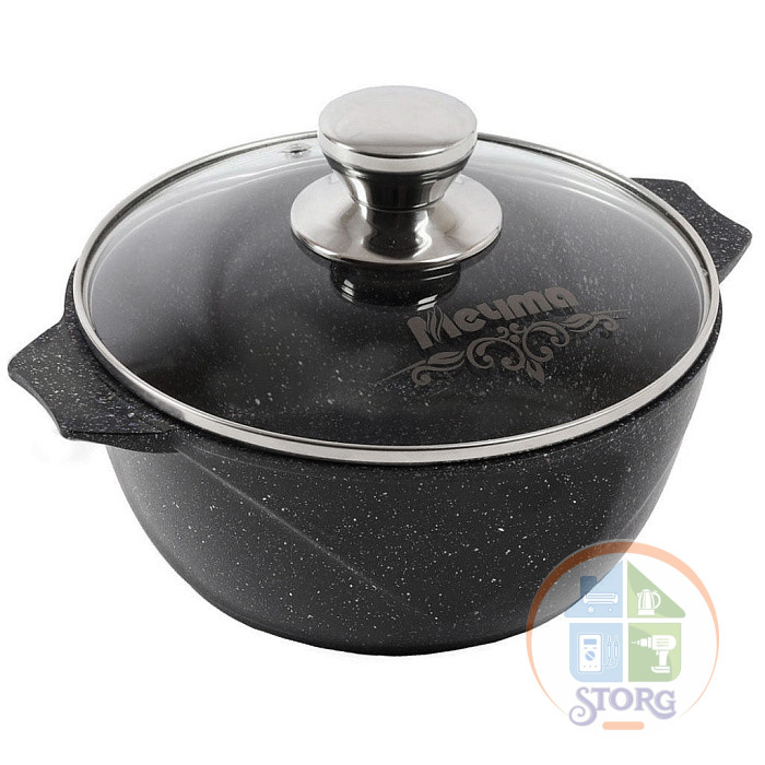 Кастрюля АП Гранит 44802 black, 4 л, антипригарное покрытие