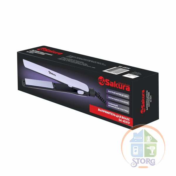 Выпрямитель для волос SAKURA SA-4531V, лиловый, керам, 40Вт, быстрый нагрев до 230 С
