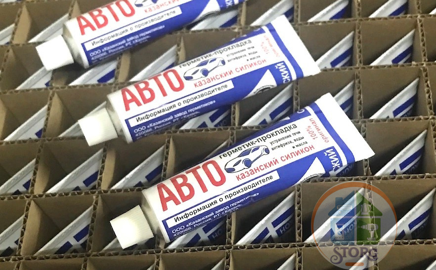 Автогерметик-прокладка Казанский силикон 180 г белый