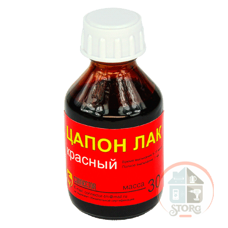 Цапонлак красный 30мл Connector (с) (1/10)