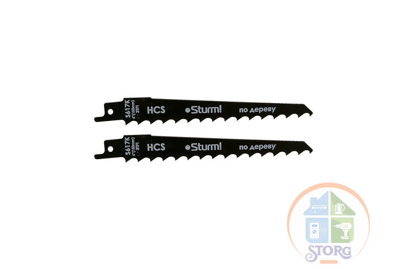 Полотно для сабельной пилы ДЕРЕВО Sturm! 9019-03-S617K 2шт 150/8,5мм (грубая древ без гвоздей)
