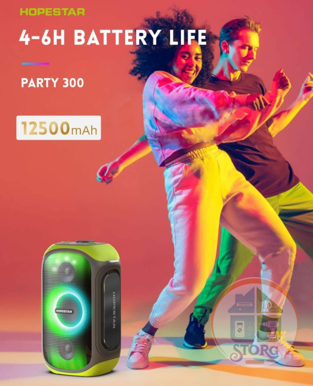Беспроводная Bluetooth колонка Hopestar Party 300 15W*2+50W (общая 80W), 12500 mA/h, микрофон