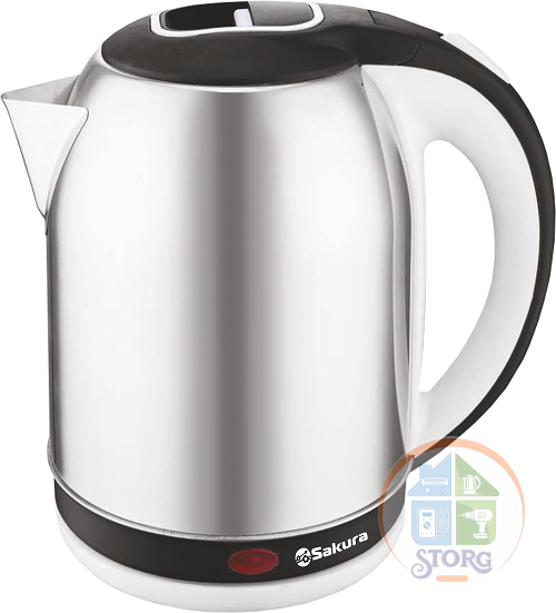 Чайник электрический SAKURA SA-2164WBK (Черный; Объем 2.5л; Мощность 1800Вт;Нерж.сталь;Нагр.эл.диск)