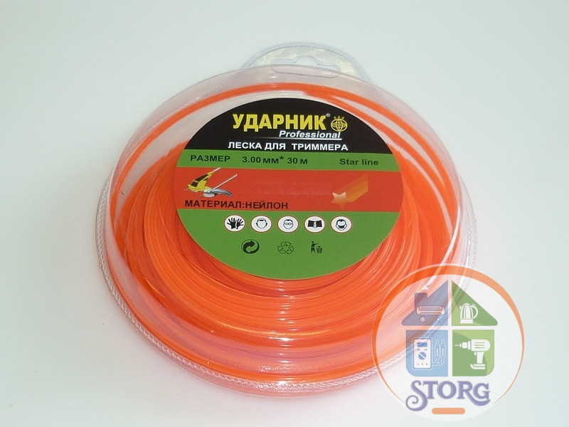 Леска для триммера HEPTAGON (семиугольн) d 2.40.mm*15.m"S-TORG УДАРНИК"/240шт./200шт