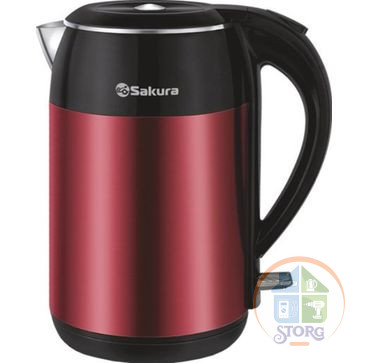 Чайник электрический SAKURA SA-2154MR Premium (Красный/Черный; Мощность 2000Вт; Объем 1.8л; Нерж.ст) Чайник электрический SAKURA SA-2154MR Premium (Красный/Черный; Мощность 2000Вт; Объем 1.8л; Нерж.ст)