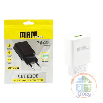 СЗУ MRM MR79c 5V2,1A 1USB White
