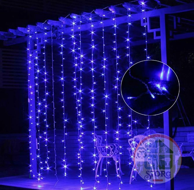 Гирлянда светодиодная S-TORG ЗАНАВЕС/БАХРОМА 240Led 2*2 (Синяя)