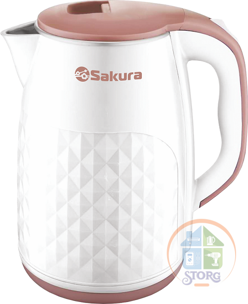 Чайник электрический SAKURA SA-2165WBG (Белый/Коричн; Мощность 1800Вт; Объем 2.5л;Пластиковый; Диск) Чайник электрический SAKURA SA-2165WBG (Белый/Коричн; Мощность 1800Вт; Объем 2.5л;Пластиковый; Диск)