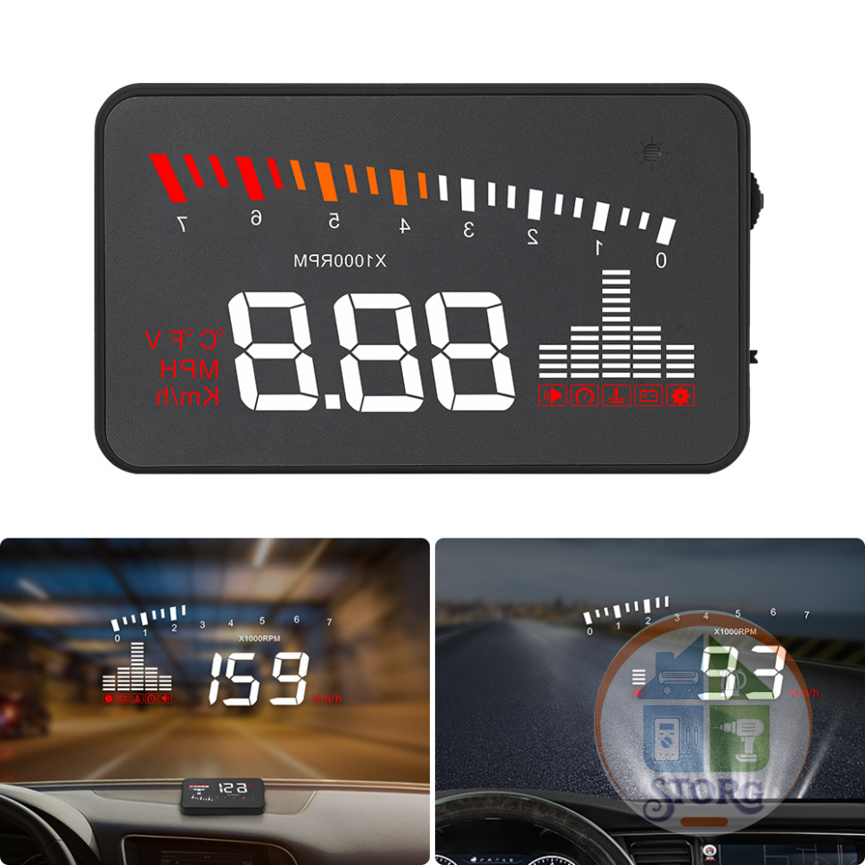 Проекционный дисплей X5 (HUD) с подключением через OBD2 Проекционный дисплей X5 (HUD) с подключением через OBD2