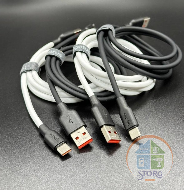 Кабель Silicone USB UGETUS RC12 Type-C Real Silicone силиконовый 1000mm (Black)  50pcs