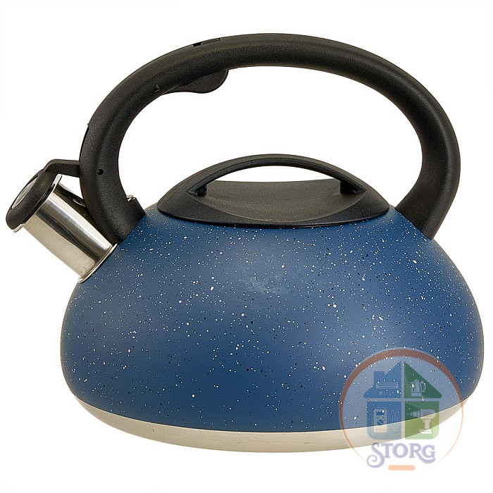 Чайник металлический на газ ALPENKOK AK-547, 3л, со свистком, индукционное дно, нерж.сталь