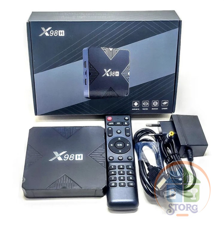 Андроид ТВ приставка SMART TV X98H 4/32 Гб, Allwinner H618, Androd 12 (с настройкой) (гр.90дн)