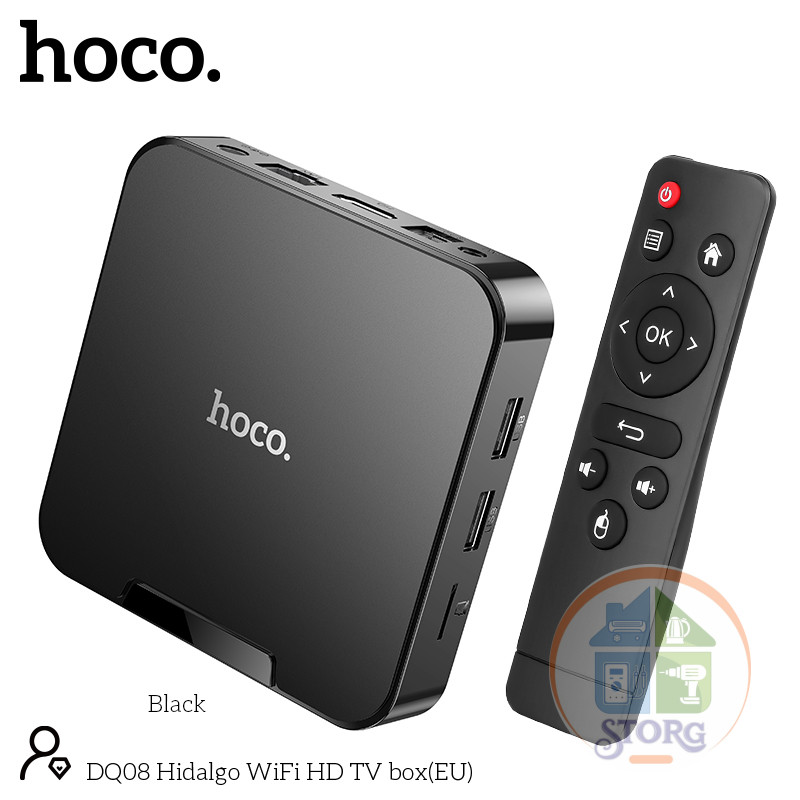 Андроид ТВ приставка SMART TV HOCO DQ08 Hidalg WiFi HD черный CortexTM-A53, Android10 2GB+16GB