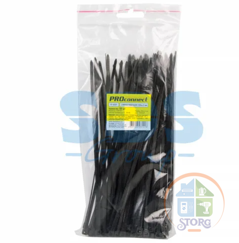 Хомут-стяжка (Nylon66), 7х500мм, черный (100шт) APM-7x500Bk