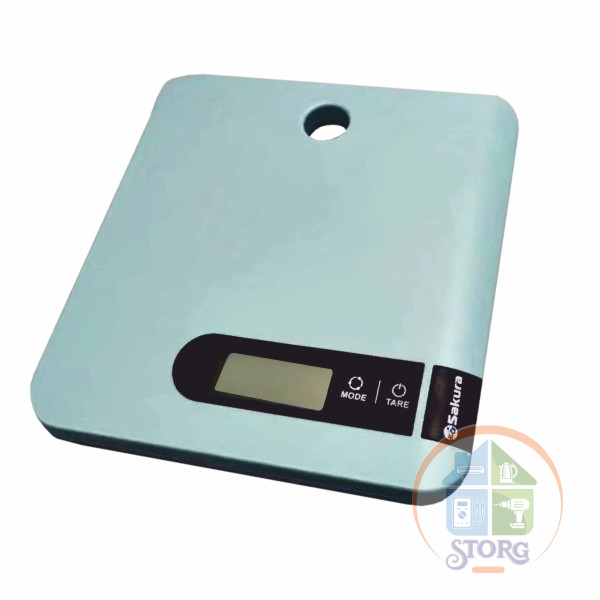 АКЦИЯ! Весы кухонные SAKURA SA-6051BL, голубой/черный, 5кг, дел1г, LCD дисплей 51х22мм,19х20х1,8см АКЦИЯ! Весы кухонные SAKURA SA-6051BL, голубой/черный, 5кг, дел1г, LCD дисплей 51х22мм,19х20х1,8см