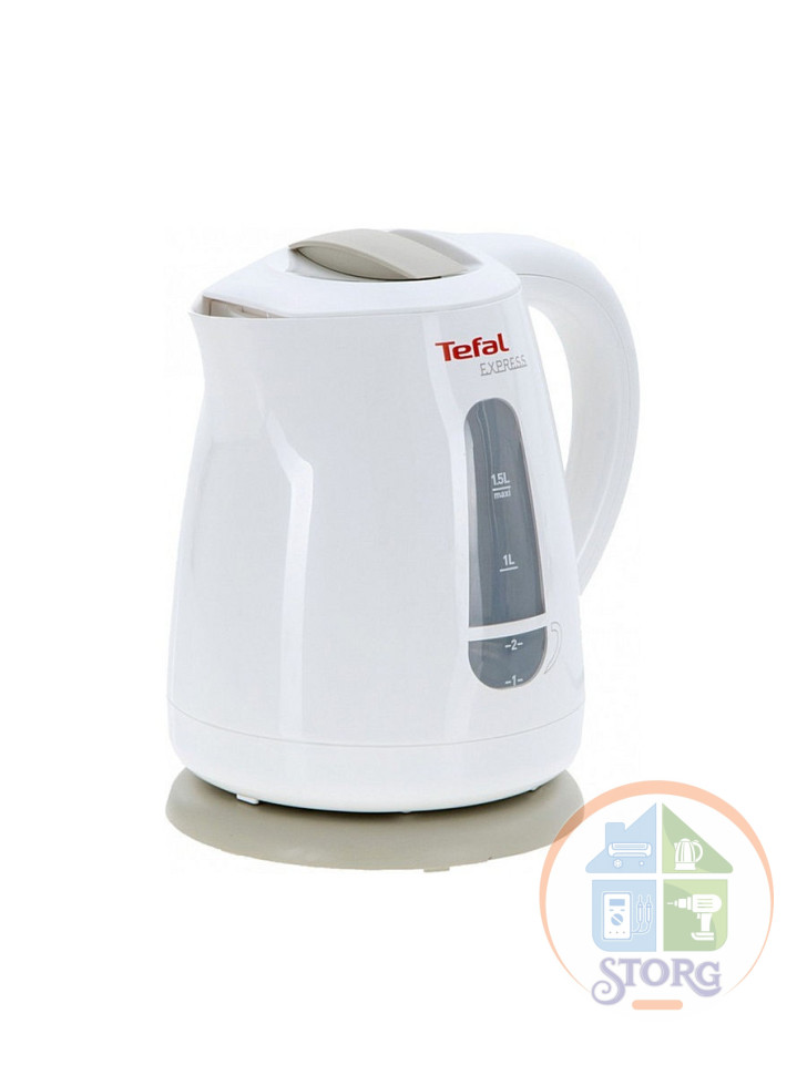 Чайник электрический TEFAL Express Plastic KO29913E (Белый/Серый; Объем 1.5л; Мощность 2200Вт;Пласт)