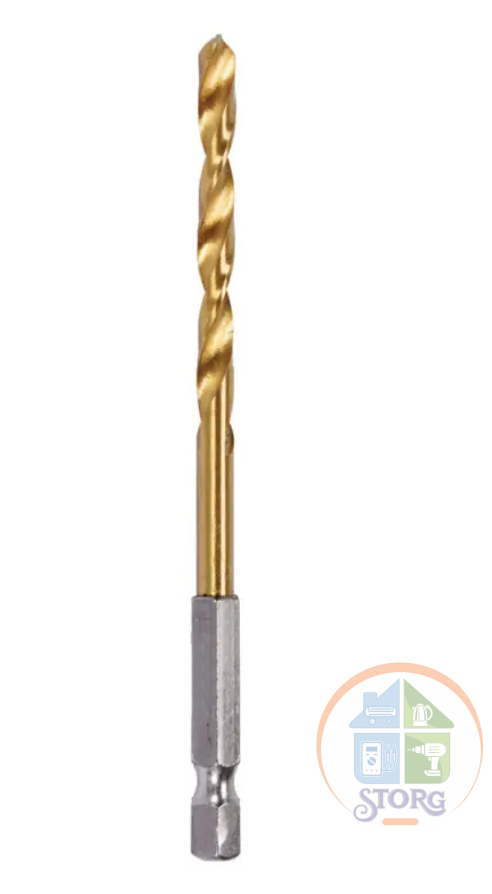 Сверло по металлу HSS-TIN (Размер 5.5х57х93мм; 1шт; хв-шестигранник 1/4"; Блистер)