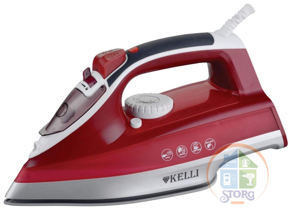 Утюг KELLI KL-1622 2200Вт, 2200Вт, антипригарное покрытие, встроенный пульверизатор