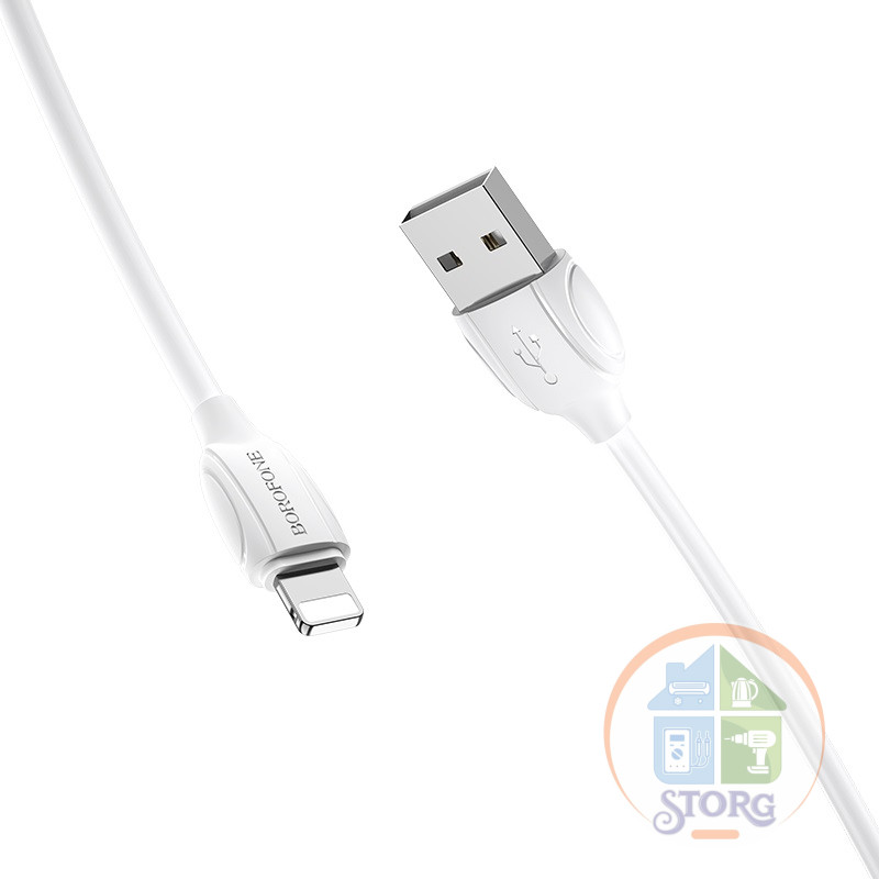 USB кабель BOROFONE BX19 Benefit charging data cable for Lightning (white)