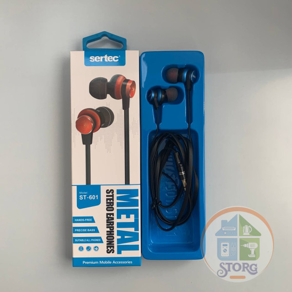 Вакуумные внутриканальные наушники SerteC ST-601 (синий)