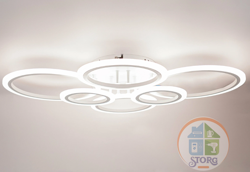 Люстра светодиодная диммируемая GLANZEN LED-0130-ROUND-white, с пультом управления, 120Вт
