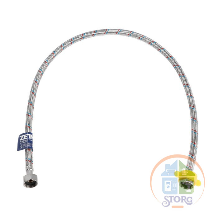 Подводка гибкая для воды ZEIN, 1/2", гайка-гайка, 80 см, с ключом для монтажа 6947372