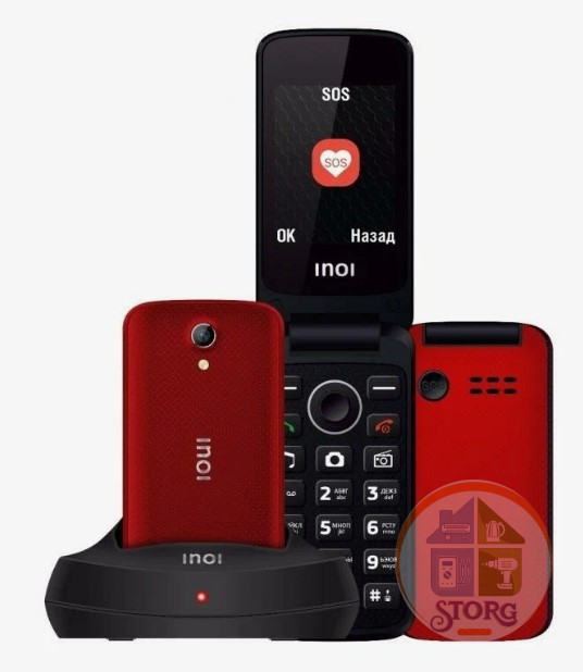 Мобильный телефон INOI 247B Red с док-станцией