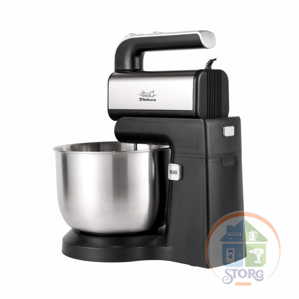 Миксер с чашей SAKURA SA-6324CS Premium, 800Вт, 3,5л, автовращение чаши