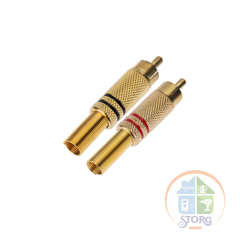 Разъем шт RCA металл пайка ZN черные/красные Gold PROconnect (упак.черные 50шт/красные 50шт)