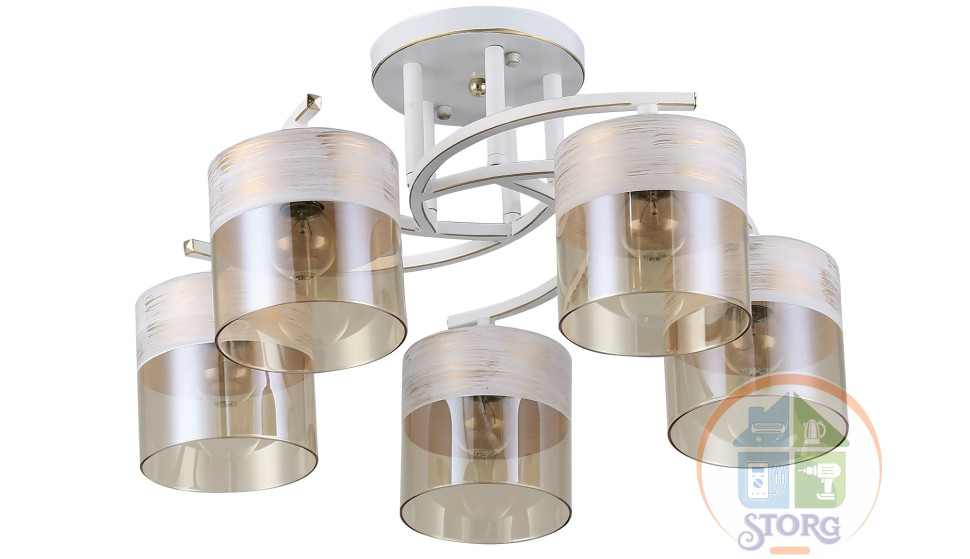 Люстра подвесная MODERN 00584/5 5хE27, 500х500х250мм, белое золото, REV Ritter