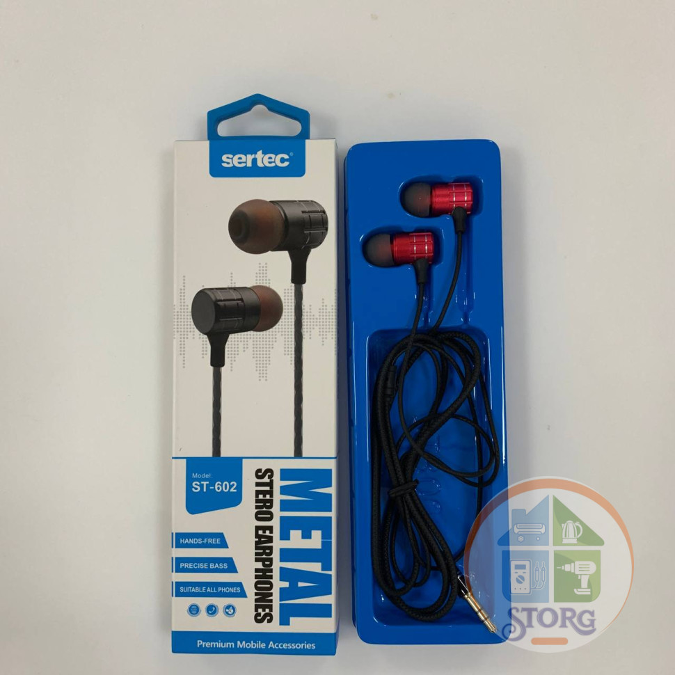 Вакуумные внутриканальные наушники SerteC ST-602 (red)
