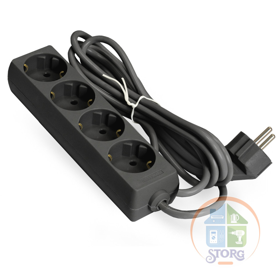 Удлинитель ExeGate ECE-4-5B (EX285816RUS), черный, 5 м, евровилка с заземлением, 4 евророзетки с заземлением, 2200 Вт Удлинитель ExeGate ECE-4-5B (EX285816RUS), черный, 5 м, евровилка с заземлением, 4 евророзетки с заземлением, 2200 Вт