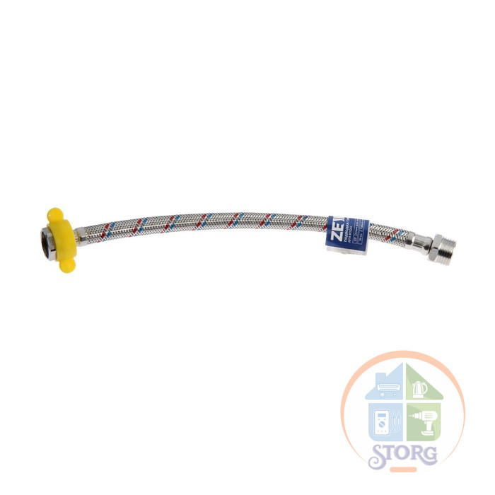 Подводка гибкая для воды ZEIN, 1/2", гайка-штуцер, 30 см 6947361