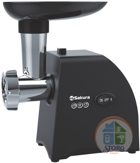 Мясорубка электрическая SAKURA SA-6423BK 1500Вт реверс,насадки для кеббе и для сосисок Мясорубка электрическая SAKURA SA-6423BK 1500Вт реверс,насадки для кеббе и для сосисок