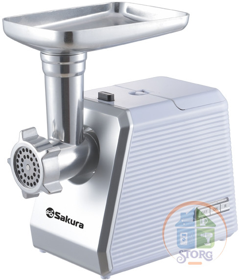 Мясорубка электрическая SAKURA SA-6424W, 2000Вт, реверс, насадка для кеббе и сосисок Мясорубка электрическая SAKURA SA-6424W, 2000Вт, реверс, насадка для кеббе и сосисок