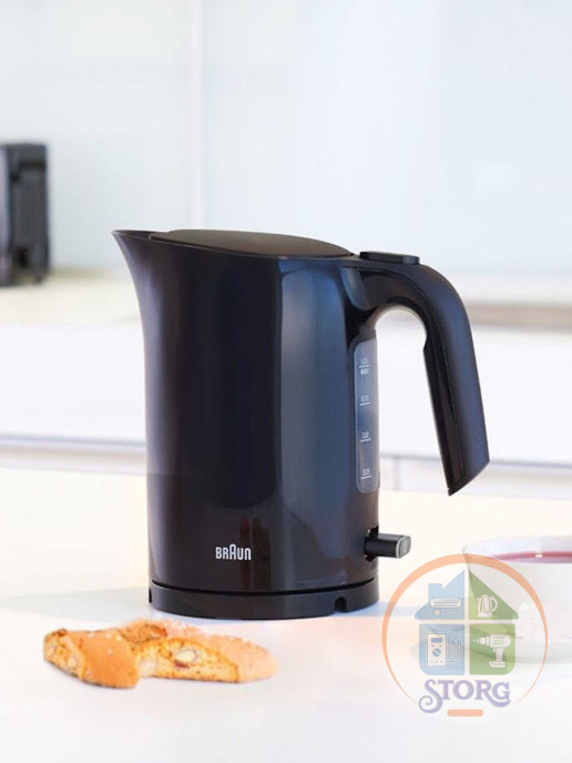 Чайник электрический BRAUN PurEase WK3000 (Черный; Объем 1л;Мощность 2200Вт;Пластиковый;Нагр.эл.зак)