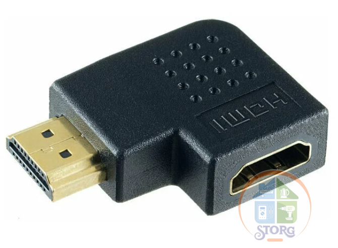 Переходник PERFEO А7011 угловой горизонтальный HDMI A вилка - HDMI A розетка
