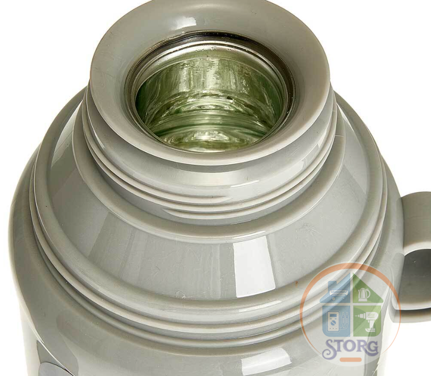 Термос со стеклянной колбой ALPENKOK AK-10102S (Серый; Объем 1.0л; 2 крышки-чашки; Корпус пластик)