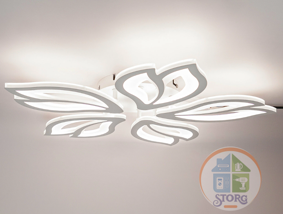 Люстра светодиодная диммируемая GLANZEN LED-0090-FLOWER-white, с пультом управления, 90Вт Люстра светодиодная диммируемая GLANZEN LED-0090-FLOWER-white, с пультом управления, 90Вт