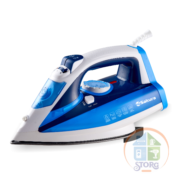 Утюг SAKURA SA-3053CBL, 2400Вт, резерв для воды 320мл, подошва керамика