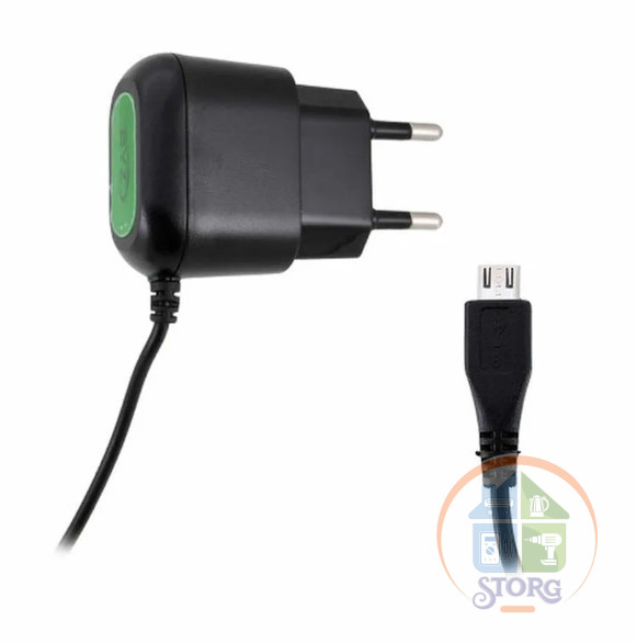 СЗУ Srt-1A 5V1A + кабель MicroUsb Black цельная