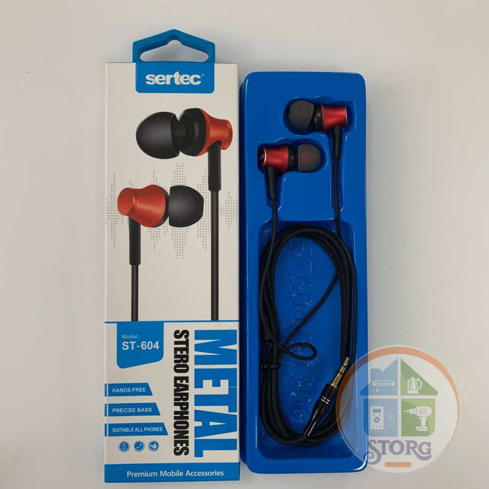 Вакуумные внутриканальные наушники SerteC ST-604 (red)
