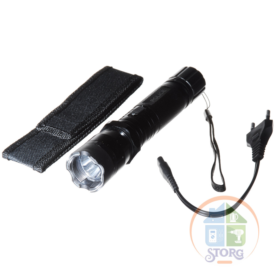 Фонарь-шокер POLICE BL-1101, аккумулятор, зарядка от сети, металлический