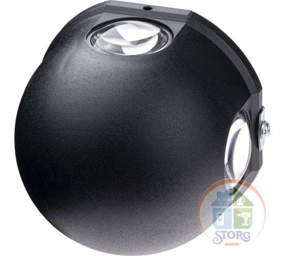 Светильник настенный накладной NUOVO LED 103x103x77 4Вт пластик 3000К IP 54 черный 4 луча 24790 0 duwi