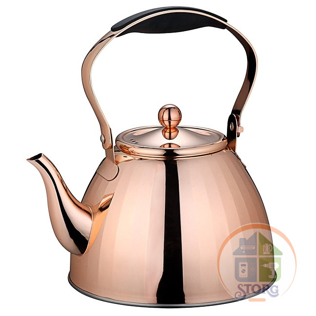 Чайник металлический на газ 3л KELLI KL-4354, нерж.сталь, капсульное дно