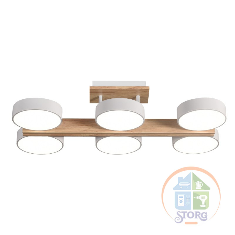 Люстра потолочная LED димм SCANDIA ДУ 650х330х177,90Вт 2700K/4200K/6400K 34м2,бел/дер 51627 3 Ritter