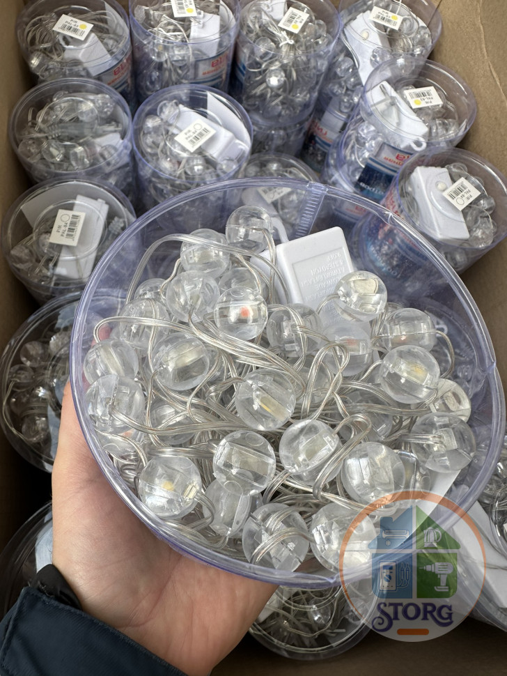 Гирлянда уличная S-TORG PAL-90 Шарик прозрачный 300LED -30м белый